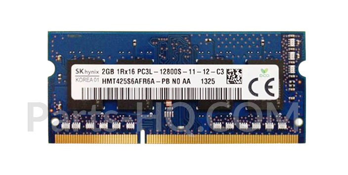 698655-154 - Memory - Sodimm, 2GB, PC3-12800, CL11, dPC